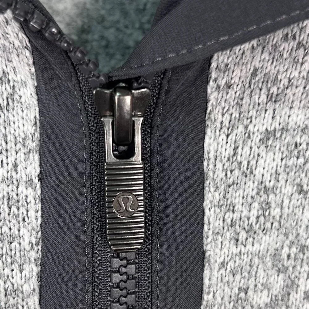 Lululemon It's Fleecing Cold Jacket Size 10 Heathered Grey Double Zipper